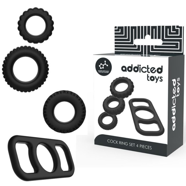 Cock Ring Set 4 Stück von Addicted Toys | Fesselliebe.de