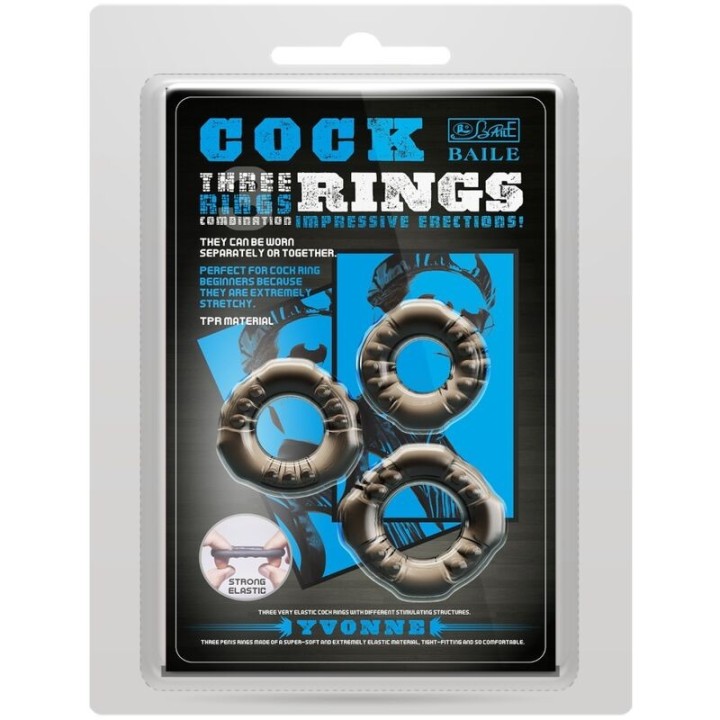 Cock Ringe Yvonne Set 3 Penisringe von Baile | Fesselliebe.de
