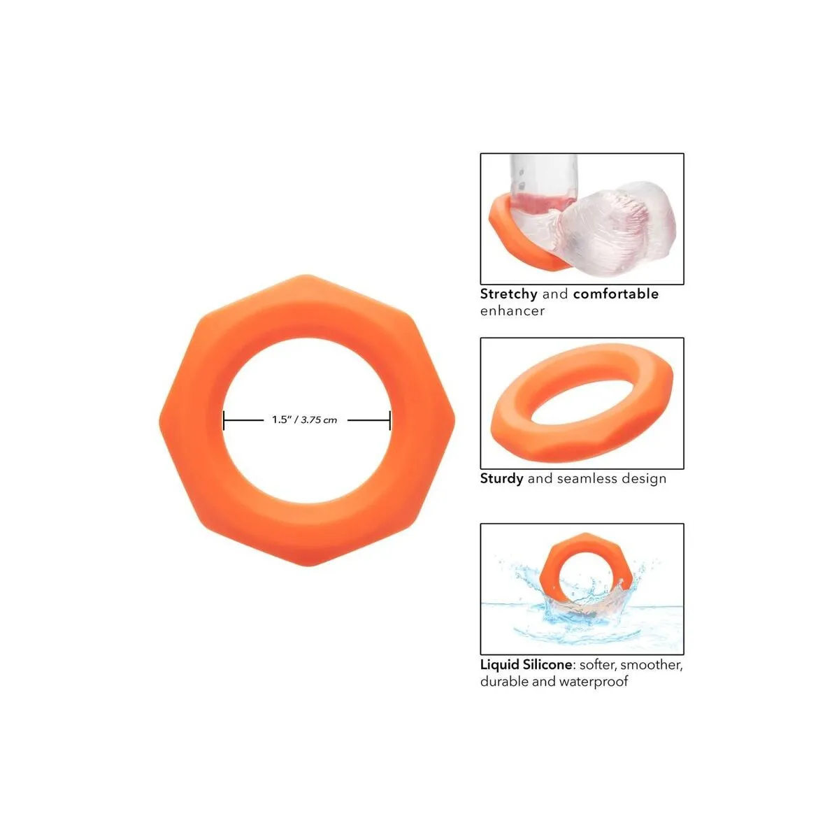 Alpha Sexagon Ring Orange von Calexotics | Fesselliebe.de