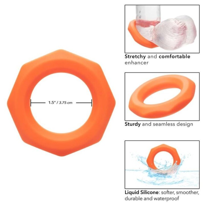 Alpha Sexagon Ring Orange von Calexotics | Fesselliebe.de
