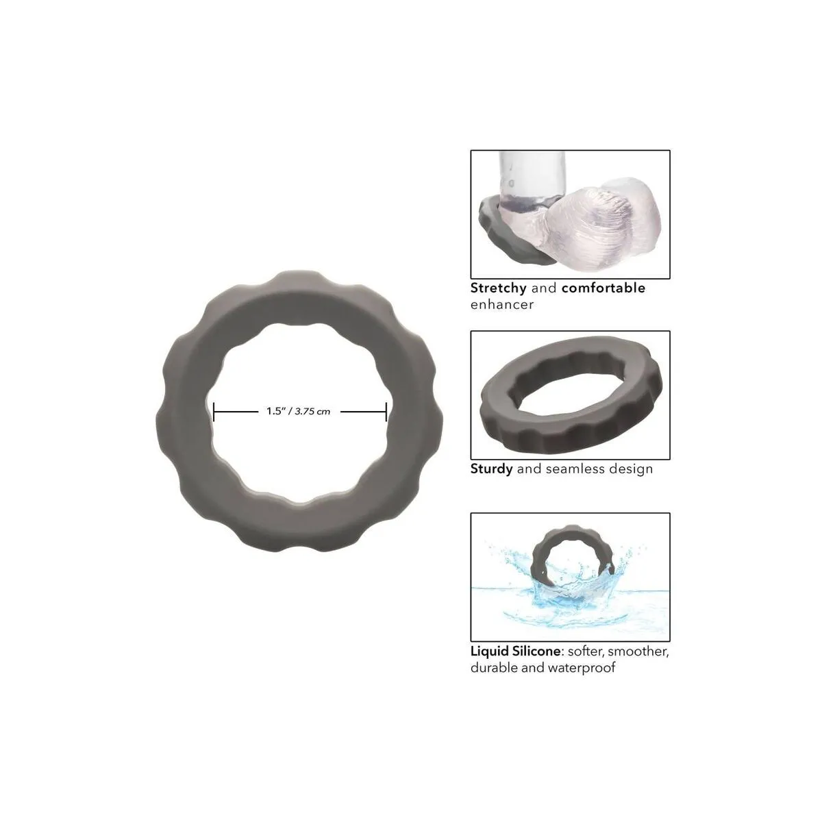 Alpha Erect Ring Grau von Calexotics | Fesselliebe.de