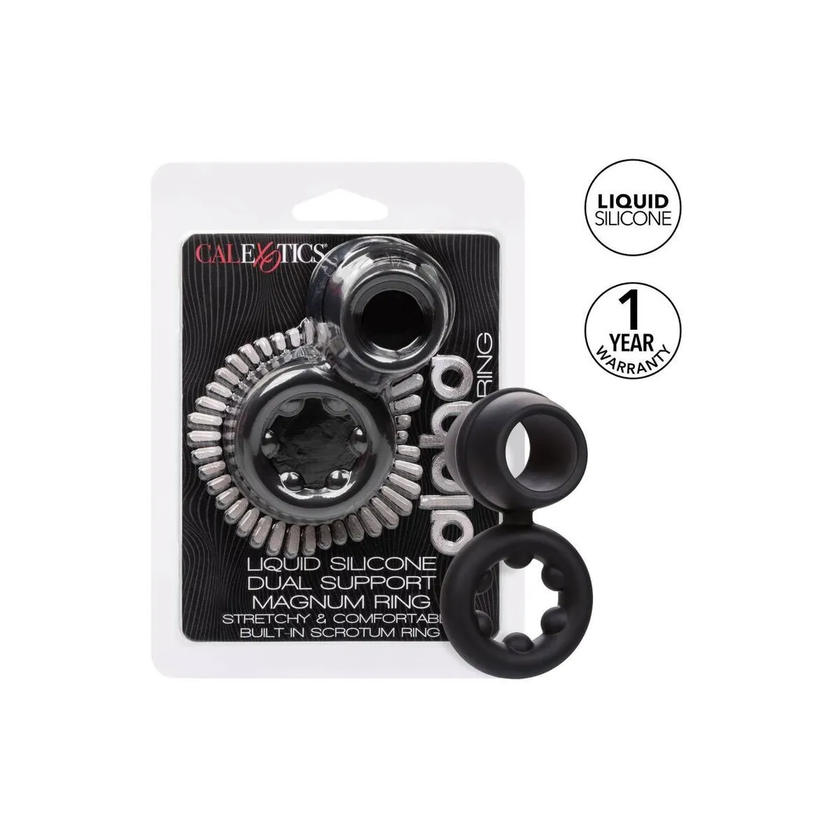 Alpha Dual Magnum Ring Schwarz von Calexotics | Fesselliebe.de