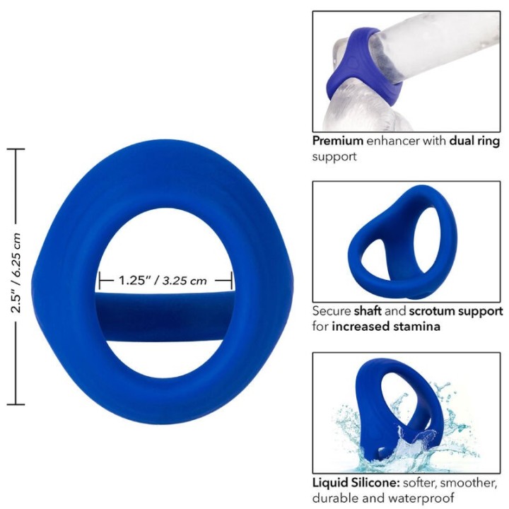 Admiral Cock Ball Dual Ring Blau von Calexotics | Fesselliebe.de
