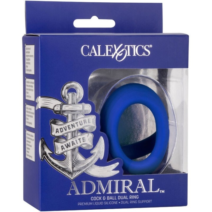Admiral Cock Ball Dual Ring Blau von Calexotics | Fesselliebe.de