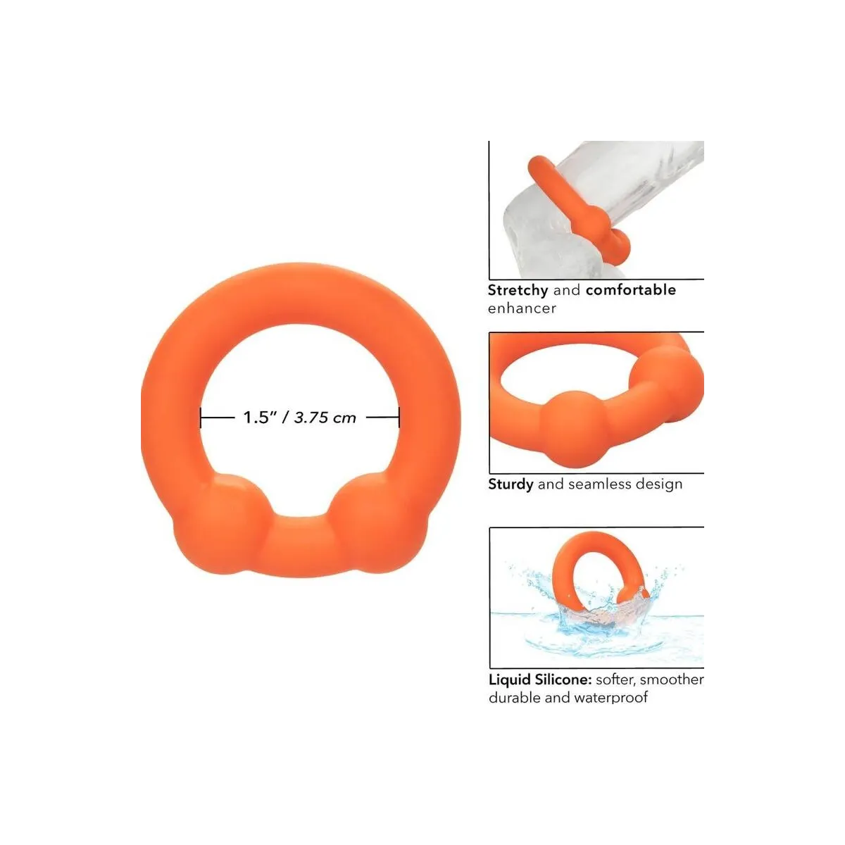 Alpha Dual Ball Ring Orange von Calexotics | Fesselliebe.de