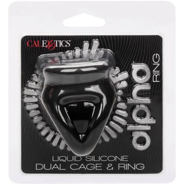 Alpha Dual Cage Ring Schwarz von Calexotics | Fesselliebe.de