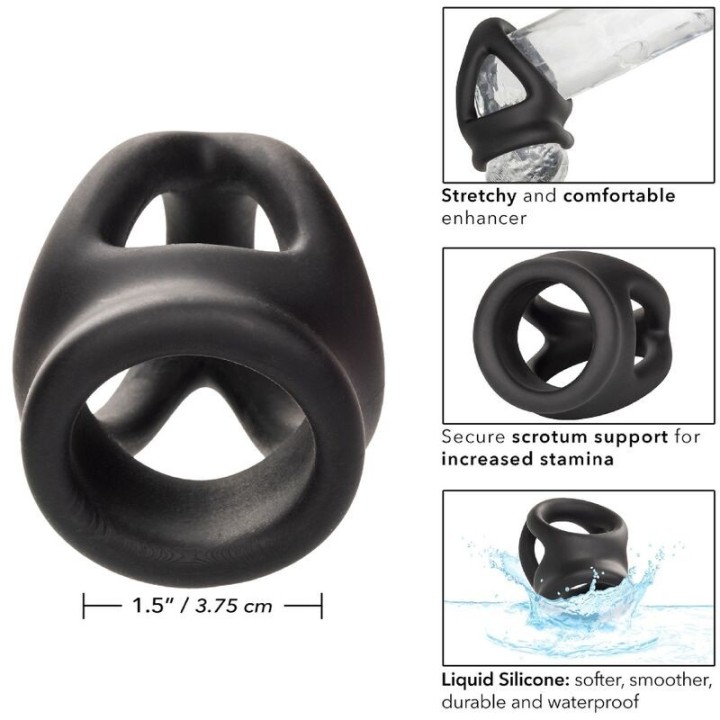 Alpha Dual Cage Ring Schwarz von Calexotics | Fesselliebe.de