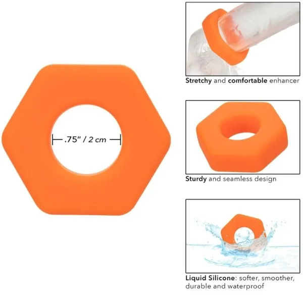 Alpha Prolong Sexagon Ring Orange von Calexotics | Fesselliebe.de