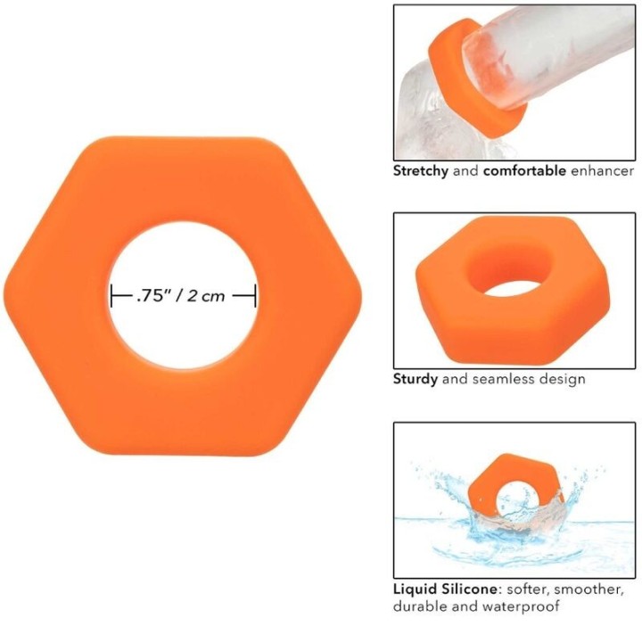 Alpha Prolong Sexagon Ring Orange von Calexotics | Fesselliebe.de