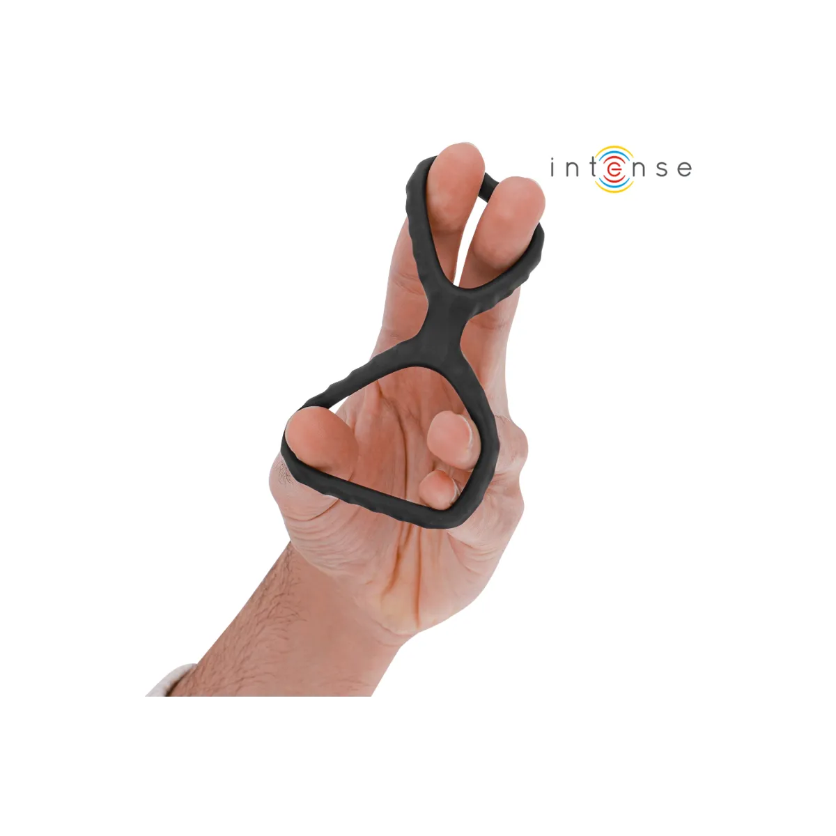 Dewey Doppelter Penisring aus Silikon Schwarz Modell 2 von Intense Couples Toys | Fesselliebe.de