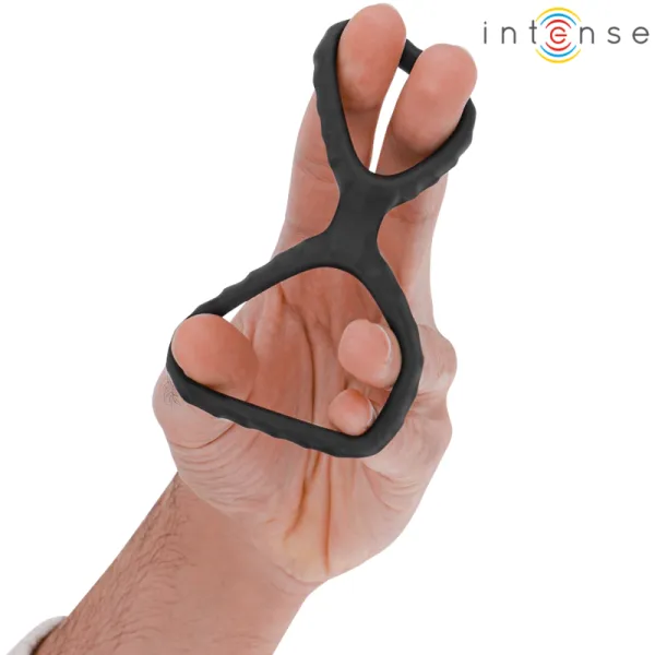 Dewey Doppelter Penisring aus Silikon Schwarz Modell 2 von Intense Couples Toys | Fesselliebe.de