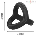 Carson Doppelter Penisring aus Silikon Schwarz Modell 4 von Intense Couples Toys