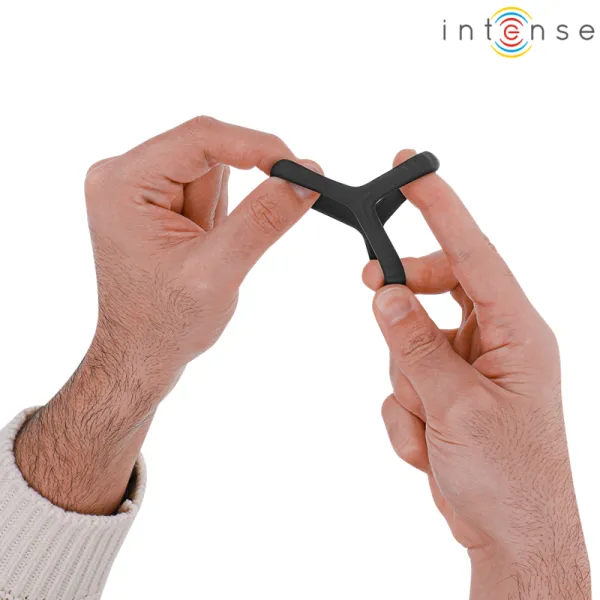 Carson Doppelter Penisring aus Silikon Schwarz Modell 4 von Intense Couples Toys | Fesselliebe.de