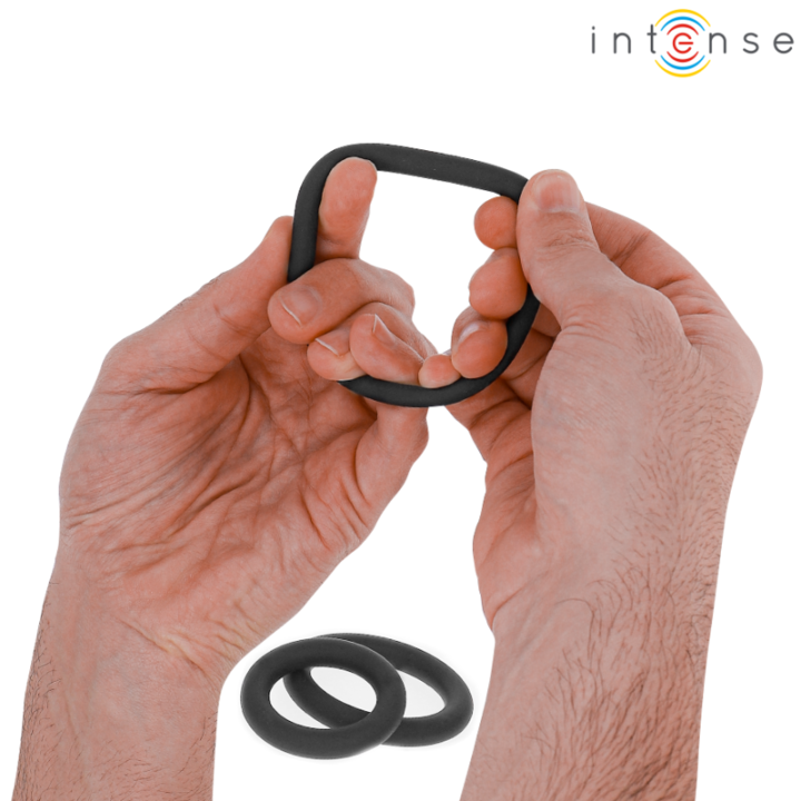 Hugh 3 Basic Penisringe aus Silikon Schwarz von Intense Couples Toys | Fesselliebe.de