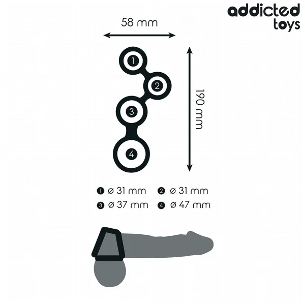 Penisring mit Teilern für Hoden von Addicted Toys | Fesselliebe.de