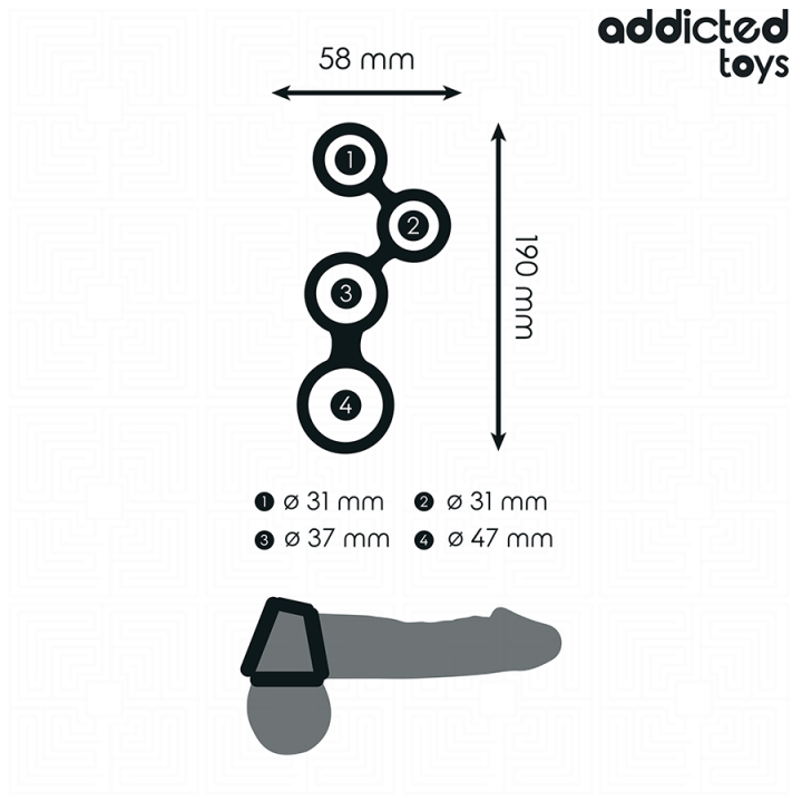 Penisring mit Teilern für Hoden von Addicted Toys | Fesselliebe.de