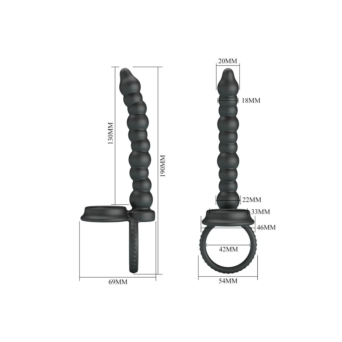 Dillion Doppelte Penetration Cock Ring Schwarz von Pretty Love | Fesselliebe.de