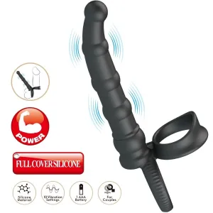 Tatum Vibrierender Penisring mit Stecker 10 Vibrationen Schwarz von Pretty Love