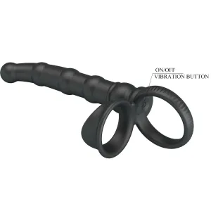 Tatum Vibrierender Penisring mit Stecker 10 Vibrationen Schwarz von Pretty Love