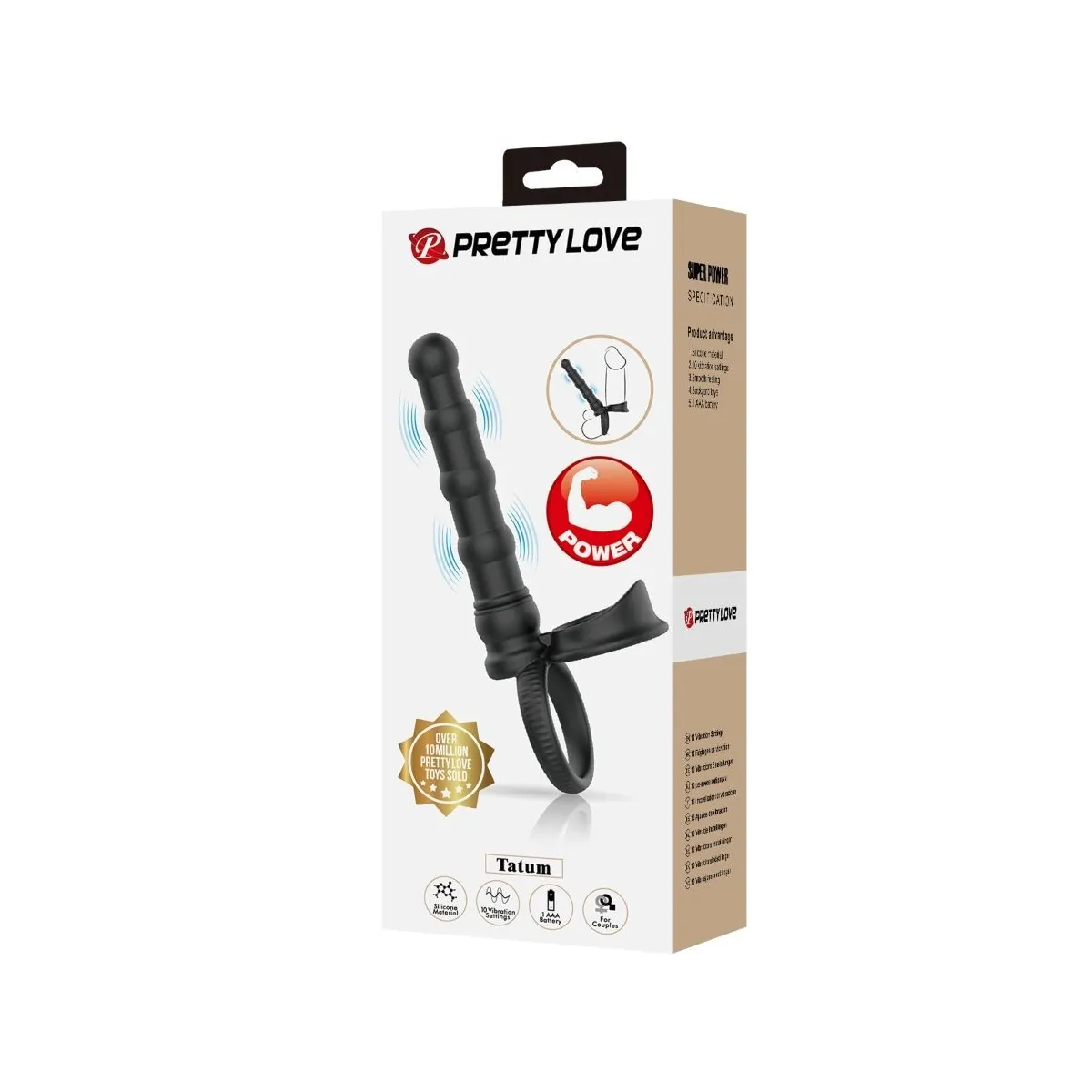 Tatum Vibrierender Penisring mit Stecker 10 Vibrationen Schwarz von Pretty Love | Fesselliebe.de