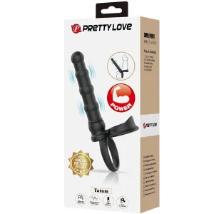 Tatum Vibrierender Penisring mit Stecker 10 Vibrationen Schwarz von Pretty Love