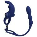 Ayad Rabbit Vibratorring mit Stecker Blau von Pretty Love Male