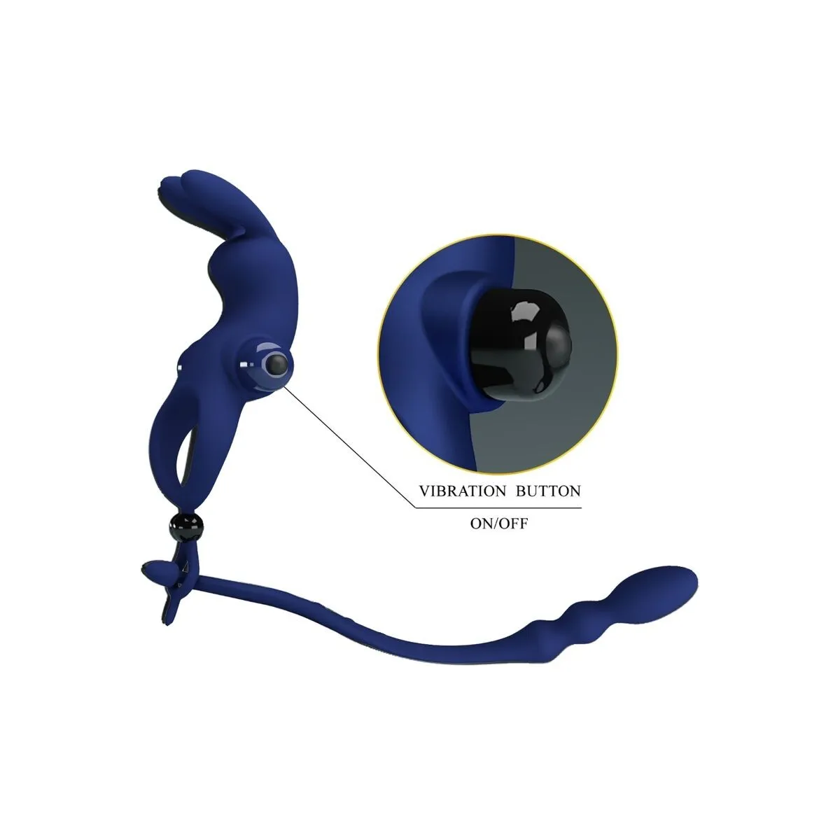Ayad Rabbit Vibratorring mit Stecker Blau von Pretty Love Male | Fesselliebe.de