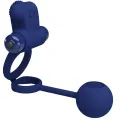 Remington Doppelvibrationsring mit Stecker Blau von Pretty Love Male