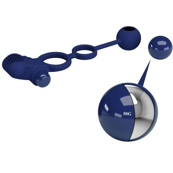 Remington Doppelvibrationsring mit Stecker Blau von Pretty Love Male | Fesselliebe.de