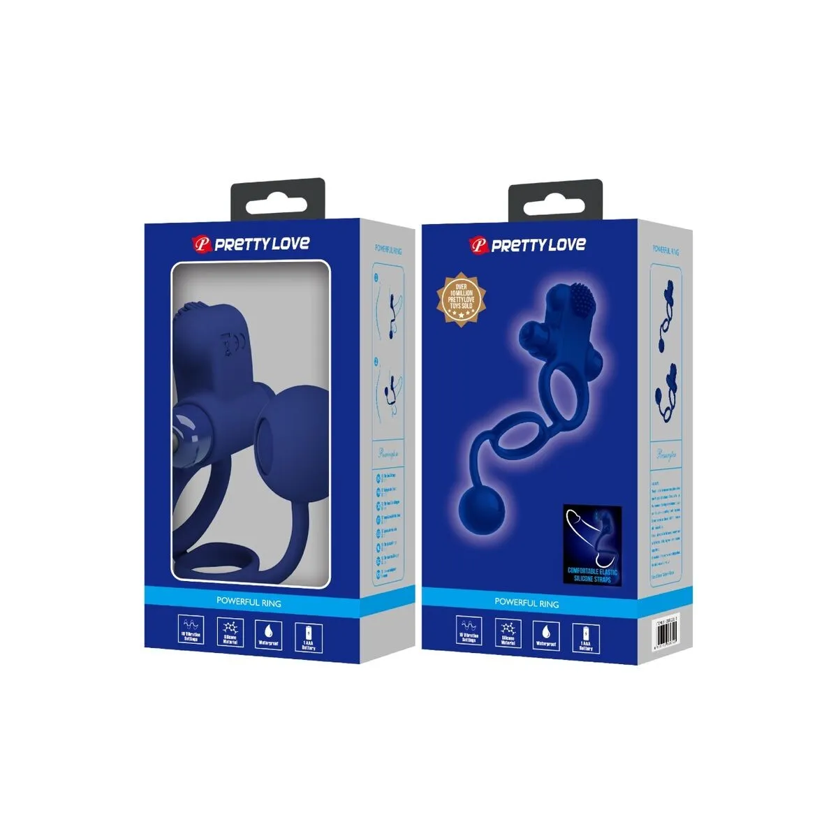 Remington Doppelvibrationsring mit Stecker Blau von Pretty Love Male | Fesselliebe.de