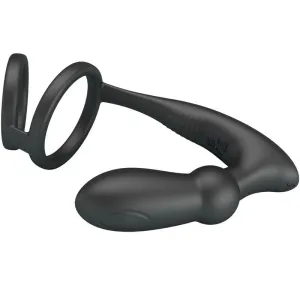 Emoni Penisring + Anal Plug 12 Vibrationen Schwarz von Pretty Love