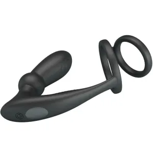 Emoni Penisring + Anal Plug 12 Vibrationen Schwarz von Pretty Love