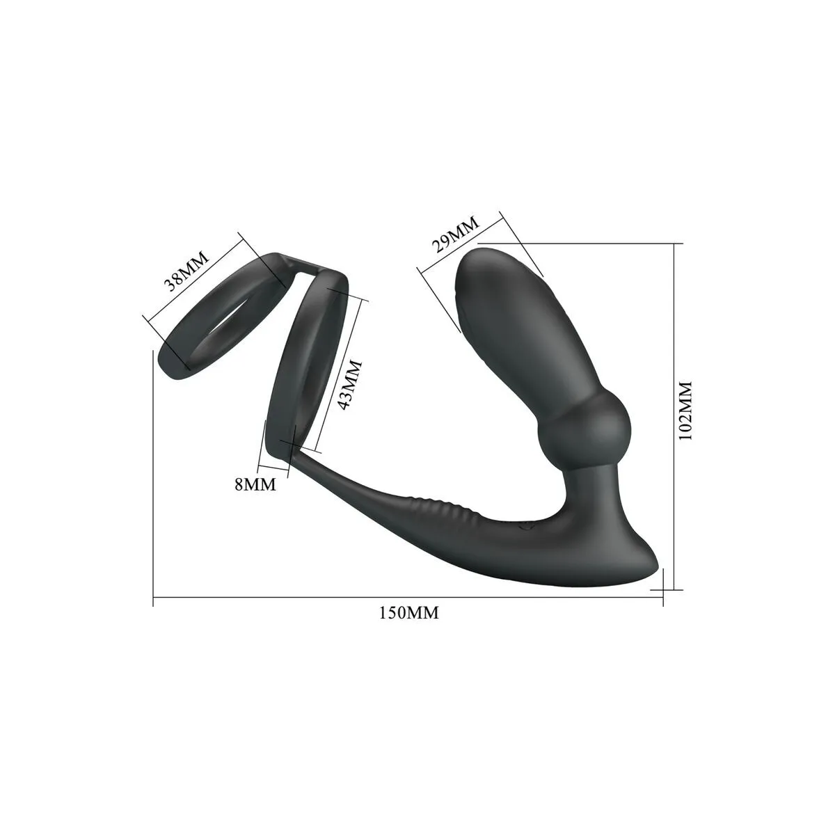 Emoni Penisring + Anal Plug 12 Vibrationen Schwarz von Pretty Love | Fesselliebe.de