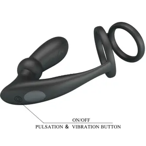 Emoni Penisring + Anal Plug 12 Vibrationen Schwarz von Pretty Love