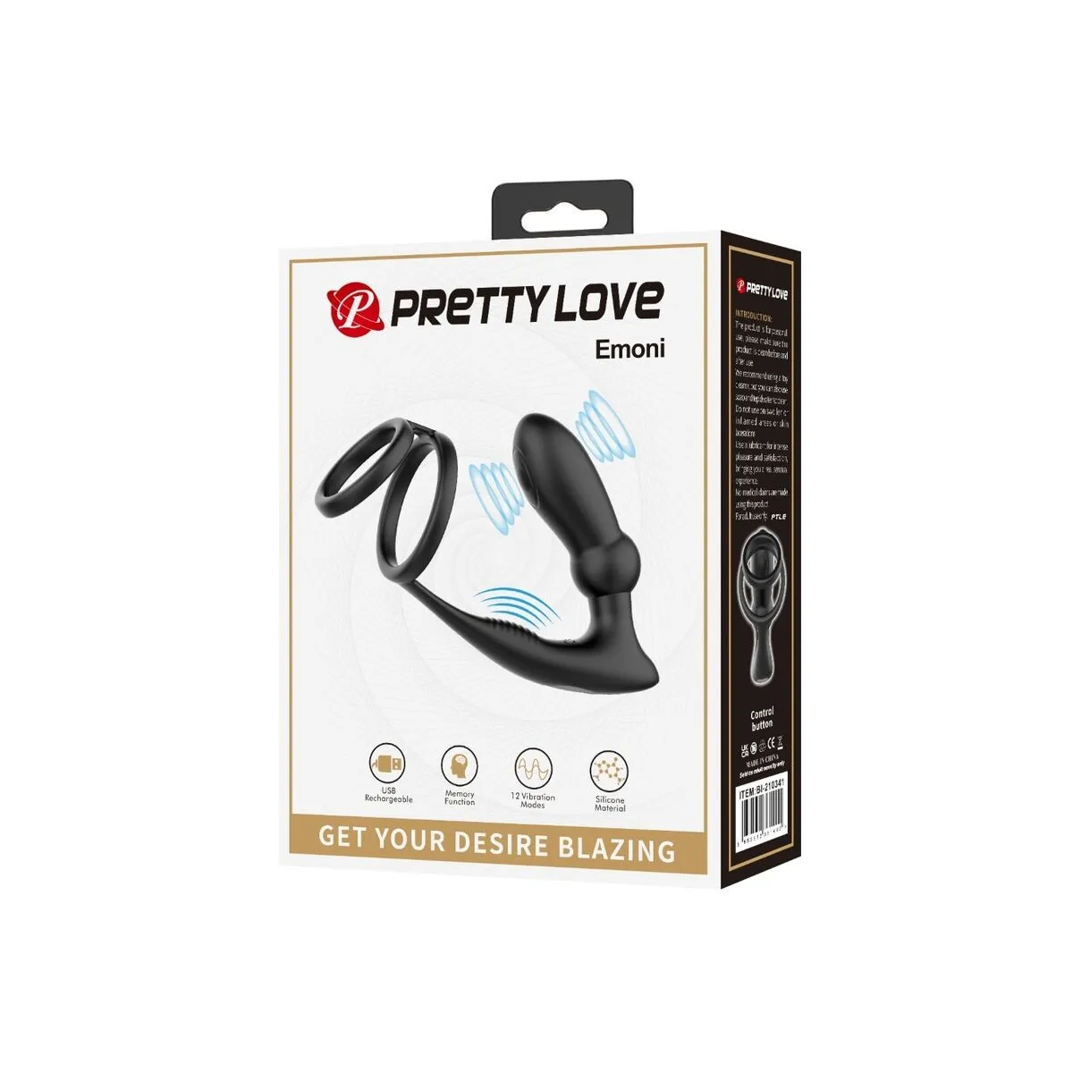 Emoni Penisring + Anal Plug 12 Vibrationen Schwarz von Pretty Love | Fesselliebe.de