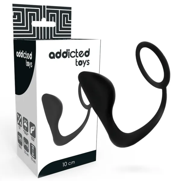 Analplug mit Schwarzem Penisring von Addicted Toys | Fesselliebe.de