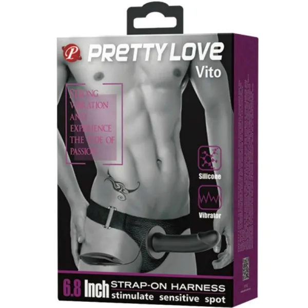 Vito Strap-On mit Hohldildo und Vibration 17,3 cm von Pretty Love Male | Fesselliebe.de