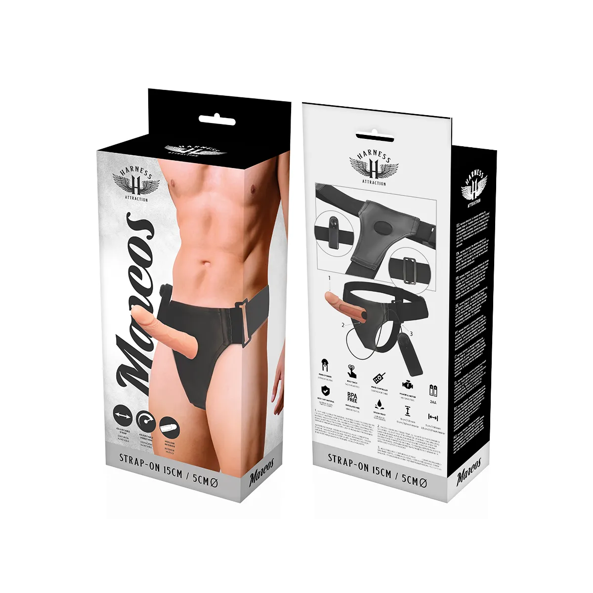 Rnes Hohlrahmen mit Vibrator 15 cm -O- 5 cm von Harness Attraction | Fesselliebe.de