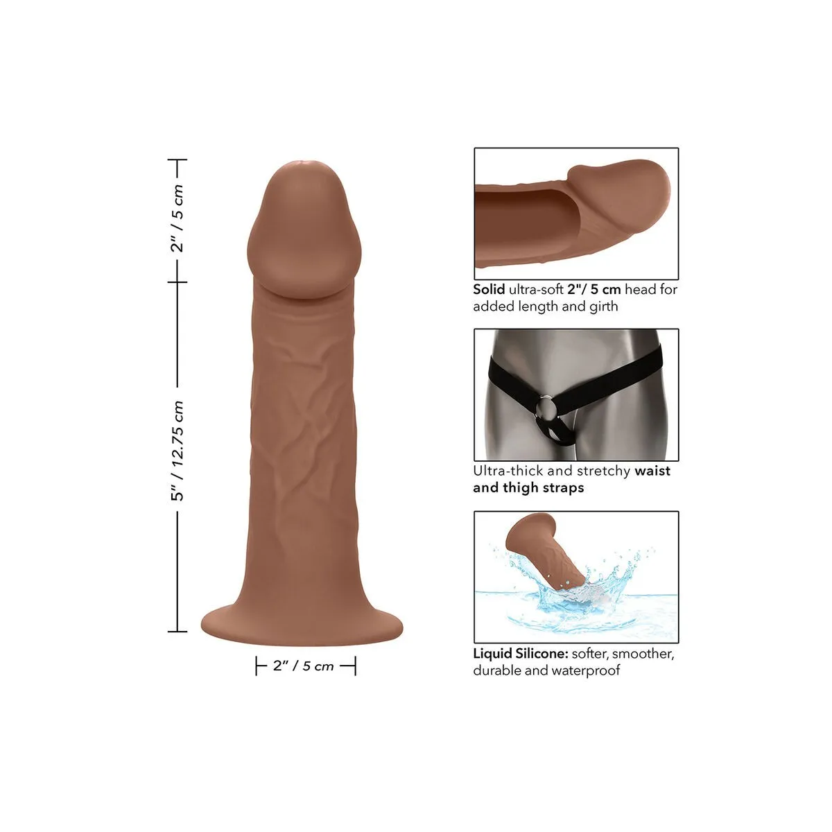 Performance Maxx Lebensechte Verlngerung mit Geschirr, Braun von Calexotics | Fesselliebe.de