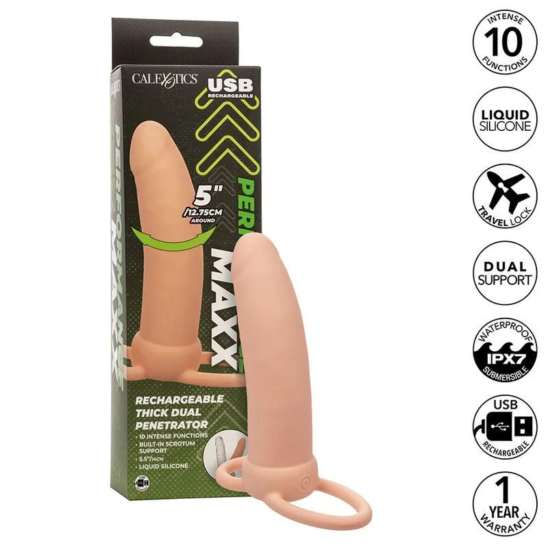Maxx Thick Dual Penetrator 10 Vibrationen Fleisch von Calexotics | Fesselliebe.de