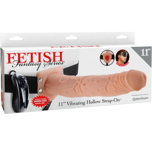 11 Hollow Strap-On Vibrieren mit Bällen 27,9cm Fleisch von Fetish Fantasy Series | Fesselliebe.de
