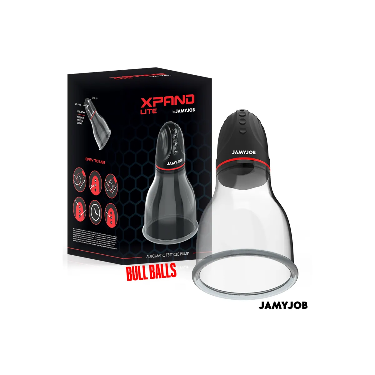 Xpand Lite Automatische Hodenpumpe 3 Saugstufen Grau von Jamyjob | Fesselliebe.de