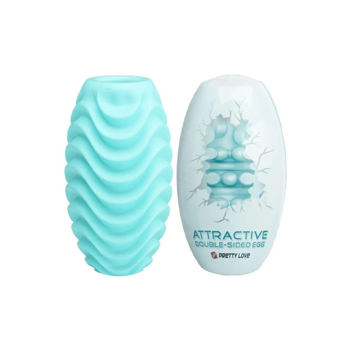 Türkis Doppelseitiges Masturbator-Ei von Pretty Love Male | Fesselliebe.de