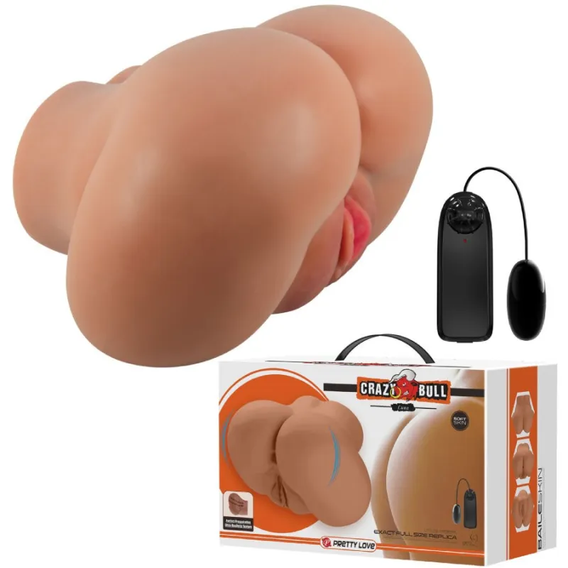 Luna Vibrator Butt mit Realistischer Vagina und Anus-Steuerung mit Fernbedienung von Crazy Bull | Fesselliebe.de