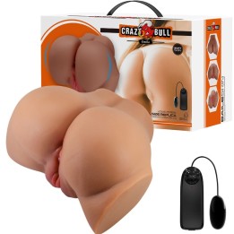 Emilia Ass Vibrator mit Realistischer Vagina und Anus-Fleisch-Fernbedienung von Crazy Bull | Fesselliebe.de