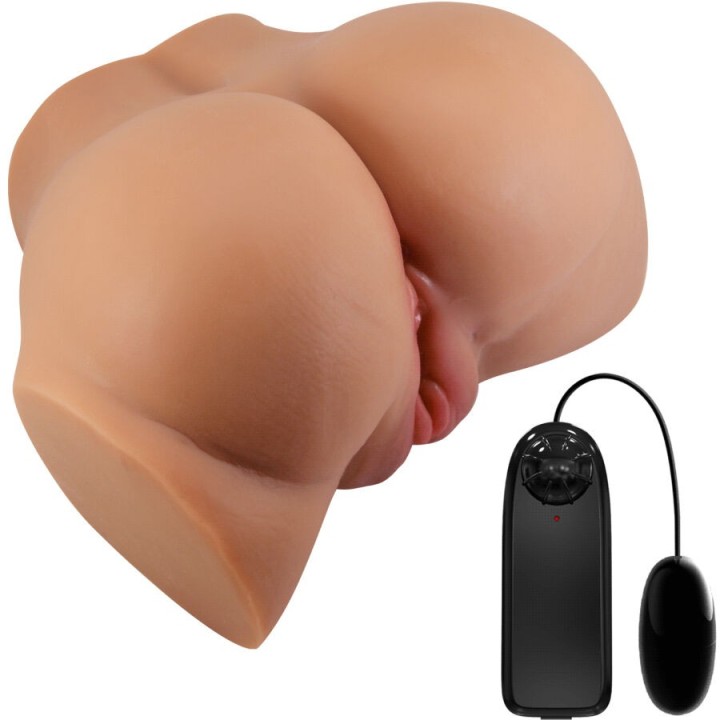Emilia Ass Vibrator mit Realistischer Vagina und Anus-Fleisch-Fernbedienung von Crazy Bull | Fesselliebe.de