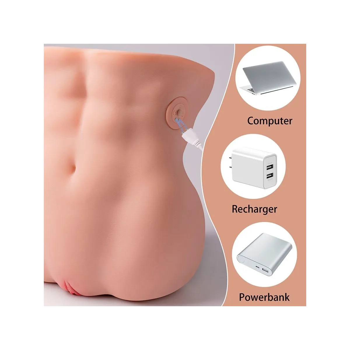 Lydia Masturbator für die weibliche Vagina mit Stoßfunktion, 25 cm von Xise | Fesselliebe.de