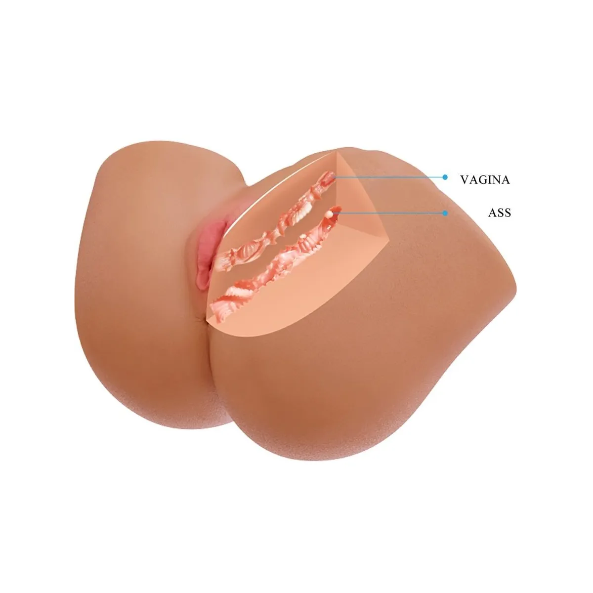 Ilana Realistischer weiblicher Po-Vibrator und Sauger mit Ton 6,8 Kg von Crazy Bull | Fesselliebe.de