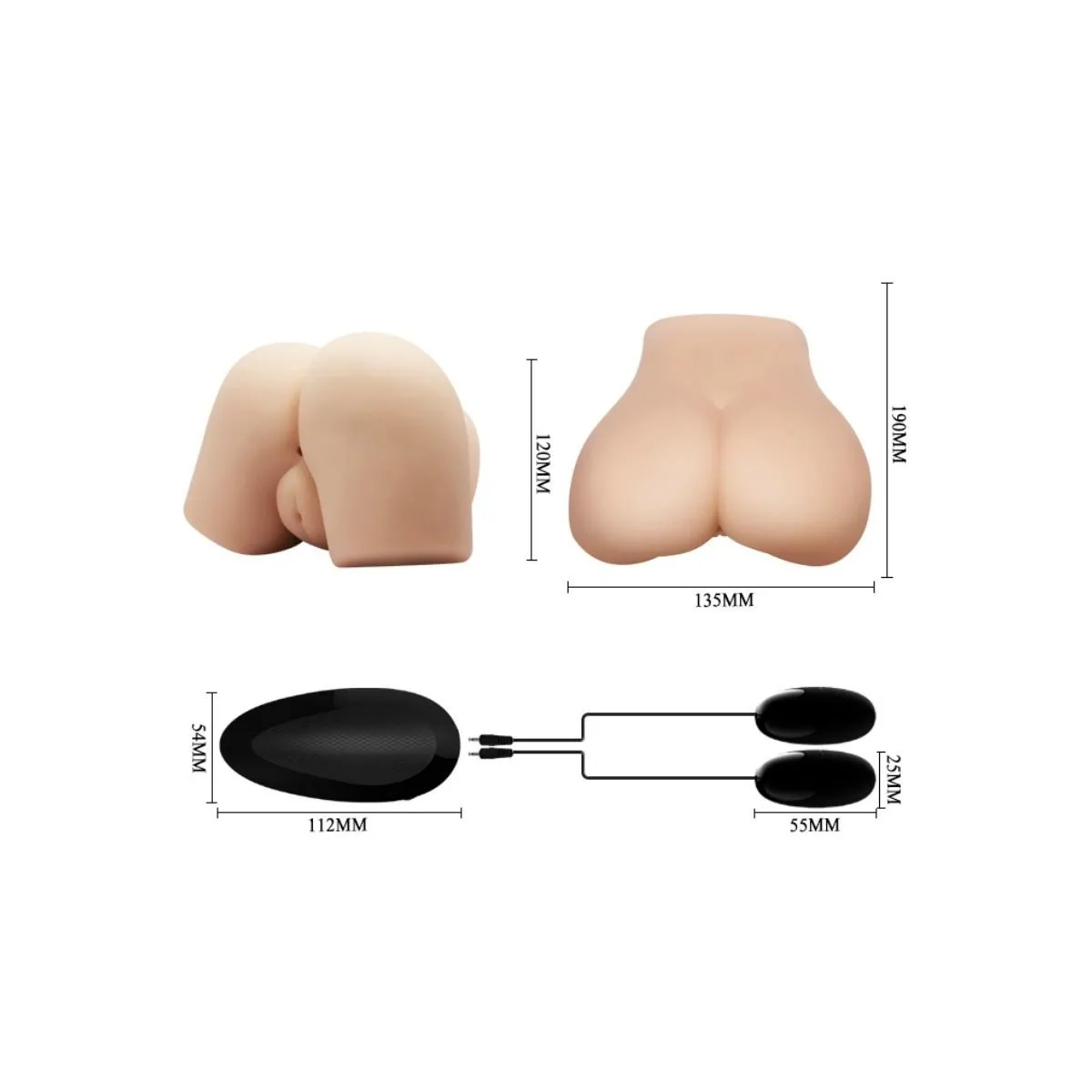 Realistische Vagina und Anus mit Vibrationsposition 4 von Crazy Bull | Fesselliebe.de