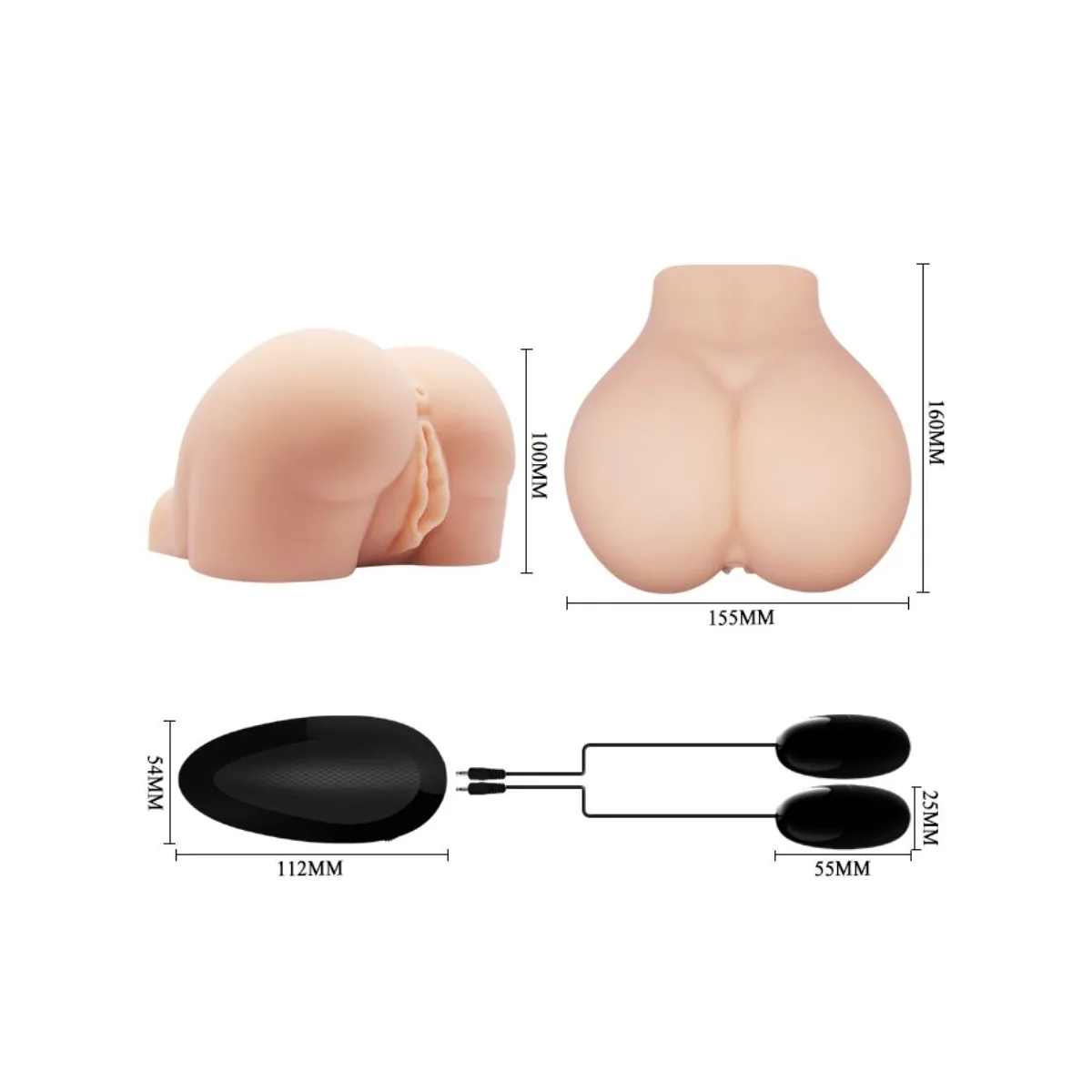 Realistische Vagina und Anus mit Vibrationsposition 8 von Crazy Bull | Fesselliebe.de